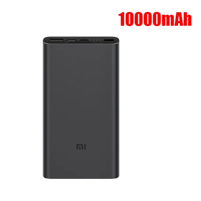 Black 10000mAh 20000 мАч Xiao mi power Bank 3 mi power Bank 20000 мАч Pro PLM07ZM с тройным выходом USB USB-C 45 Вт Двусторонняя Быстрая зарядка - Цвет: Black 10000mAh