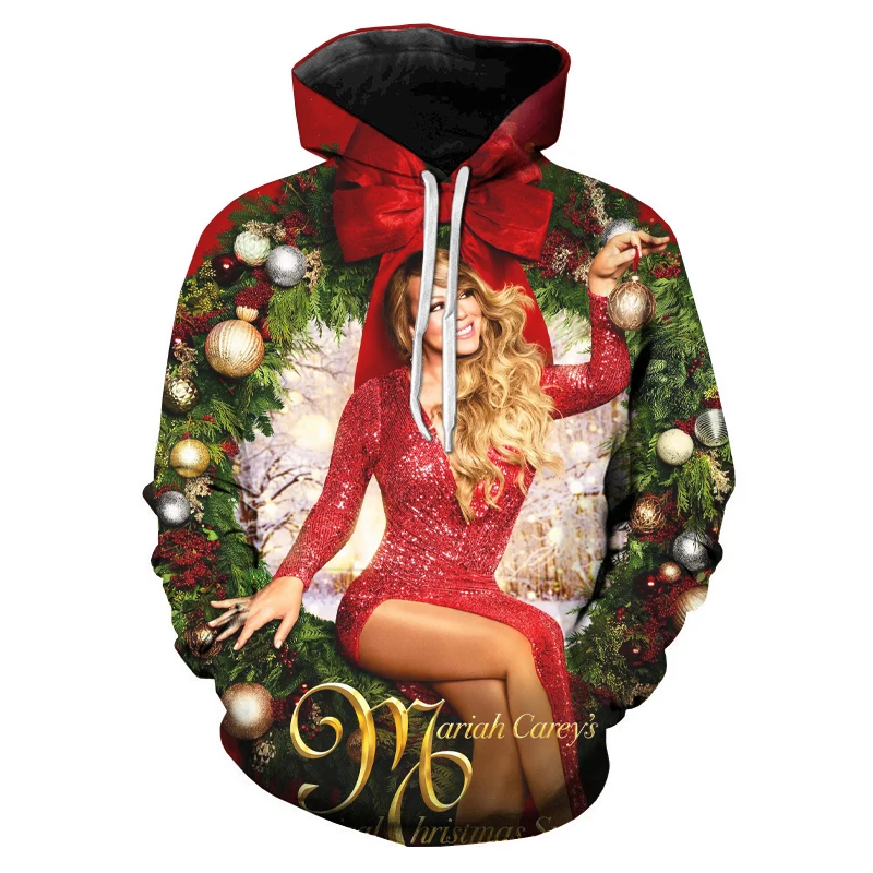 

Christmas Men's Gifts Mariah Carey Hot 3D Printed Hoodies Men/Women Hoodie