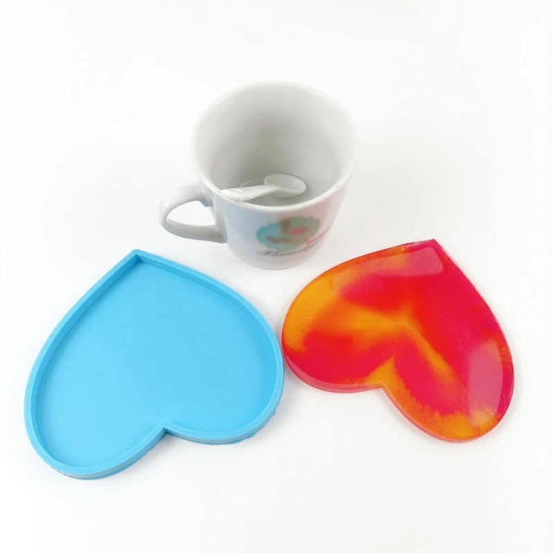 

Heart Shape Coaster Epoxy Resin Mold Cup Mat Pad Silicone Mould DIY Crafts Decorations Ornaments Casting Tool KX4C