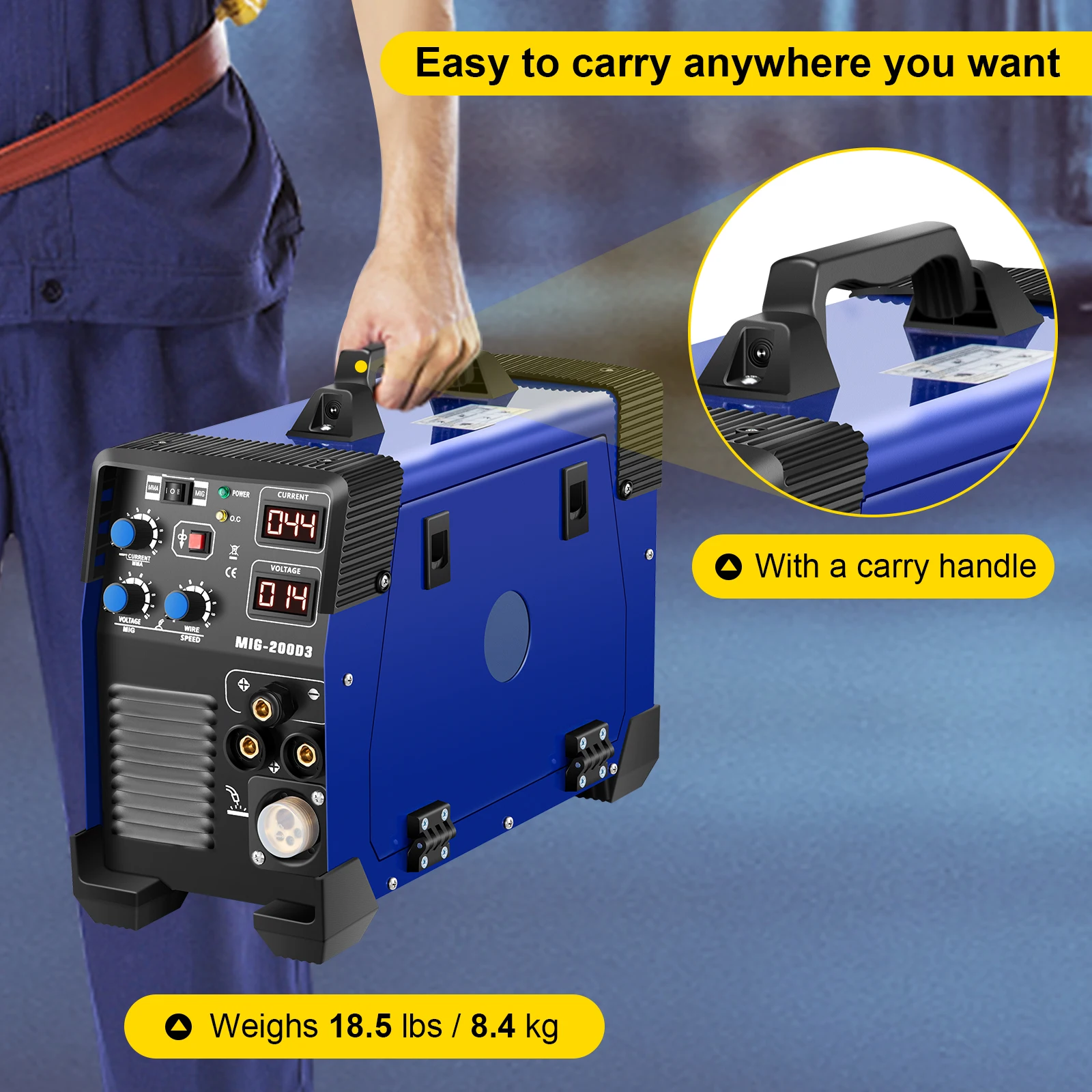 

Upgarde! 3 in 1 MIG / MAG / TIG MIG-200 Inverter Welder 200Amp Combo Welding Machine Beginner Lightweight Efficient New 2022