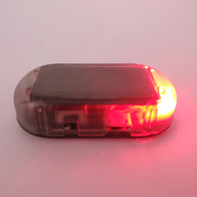 Red Солнечная USB Мощность автосигнализации светильник Анти-кражи Предупреждение мигающий поддельные Автомобильный светодиодный светильник вспышки мигает при красные, синие новое обновление - Испускаемый цвет: Red
