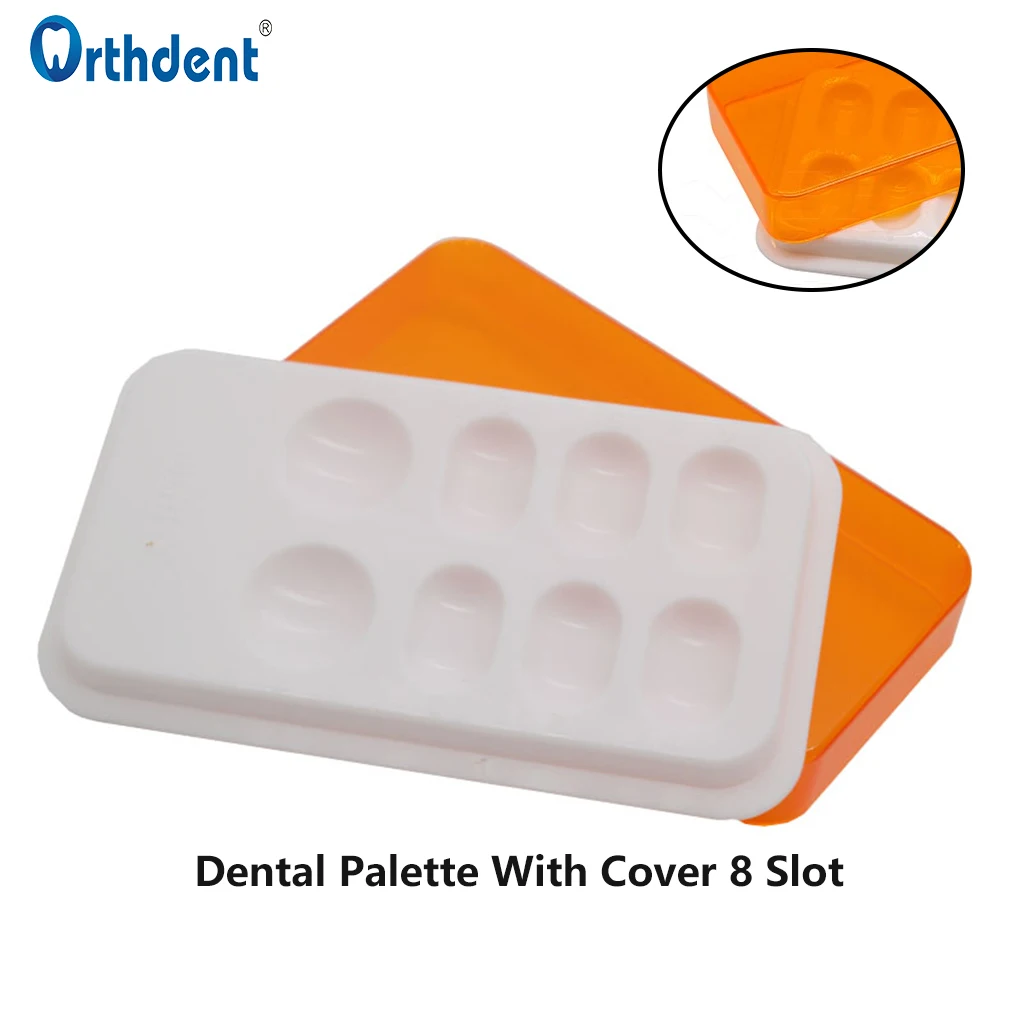 

1 Pcs Dental Palette Mixing Watering Moisturizing Plate With Cover Aesthetics Resin Shading Box Dentist Materials 8/19 Slots