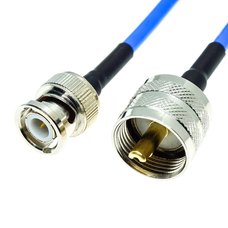 Полугибкий коаксиальный кабель с разъемом BNC папа на UHF PL259 RG402 0 141 дюйма 50 ом синий