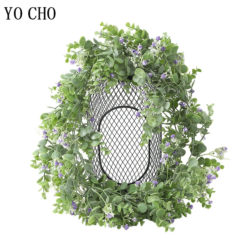 

YO CHO Artificial Plants Vine Green Eucalyptus Leaves 195cm Vine Fake Plants Forest Wedding Decor Home Garden Party Vines Decor