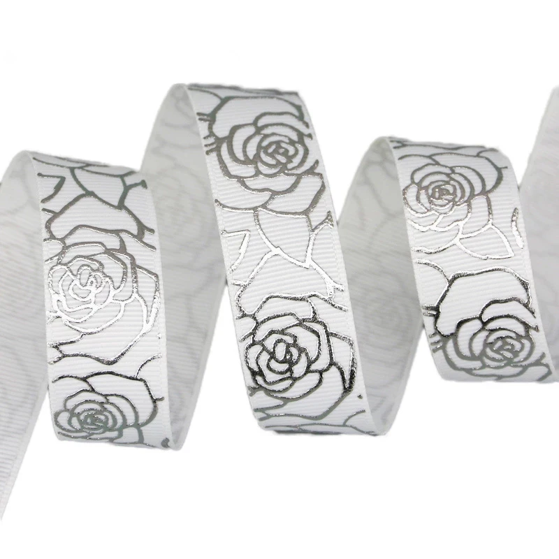 Лента Корсажная Серебристая с горячим тиснением 22 мм 10 ярдов/партия|Ленты для