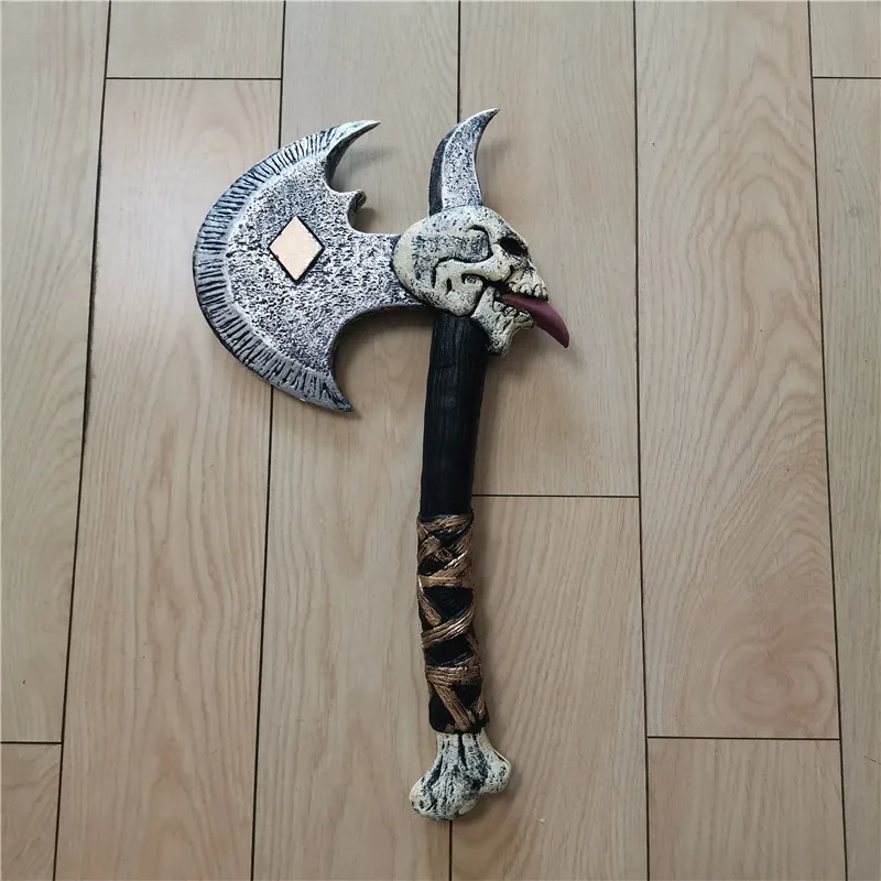 

1:1 Cosplay Skull Tongue Axe Prop Role Playing Movie Game Anime Halloween Cosplay Axe Model PU Prop Weapons Surprised Gift 61CM