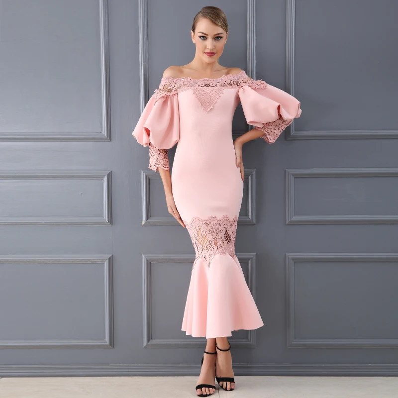 Новые зимние вечерние платья знаменитостей для женщин свободное кружевное