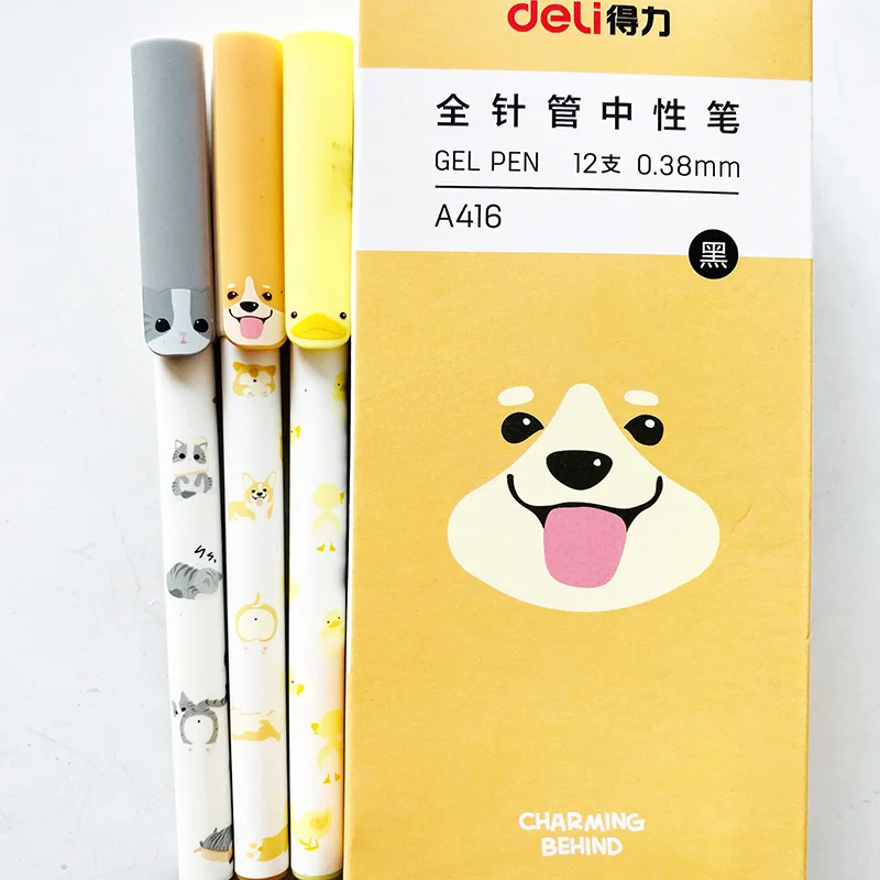 

1X Cute Little Cat Kitten Dog Gel Pen Rollerball Pen School Office Supply Student Stationery Black Ink 0.38mm