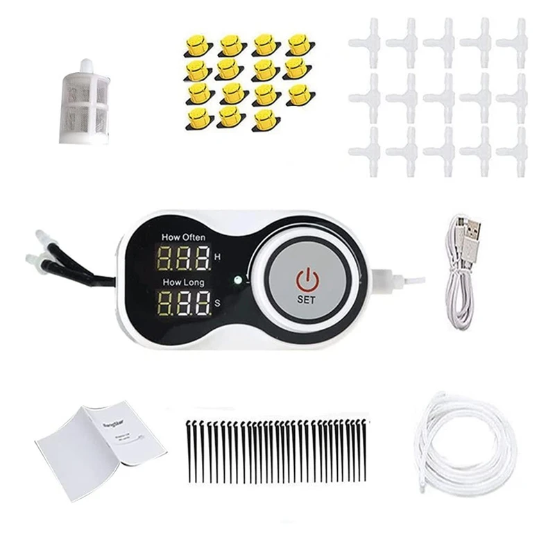 

Smart Drip System Automatic Watering Device Timer Intelligent Drip Water Pump Digital Garden Self-Watering Kit