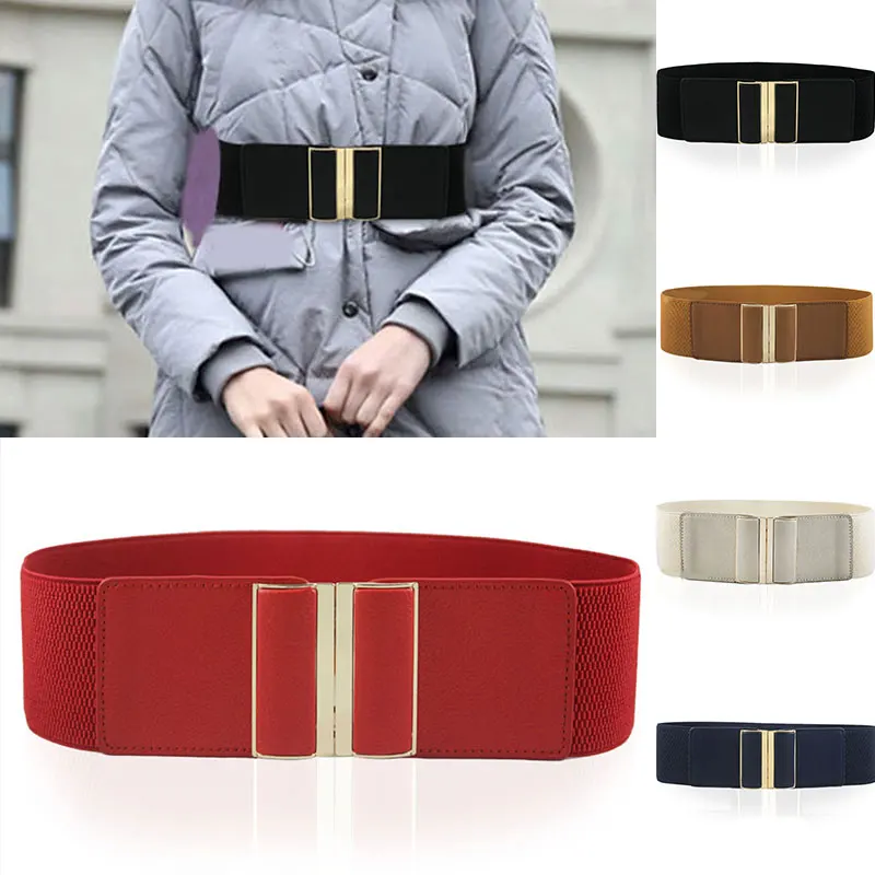 Эластичный эластичный пояс для женщин с широким поясом платьев пальто курток и