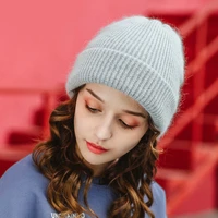 2021 new fashion wool beanie bonnets for women girls outdoor casual knitted solid color warm winter hats beanies caps bonnet