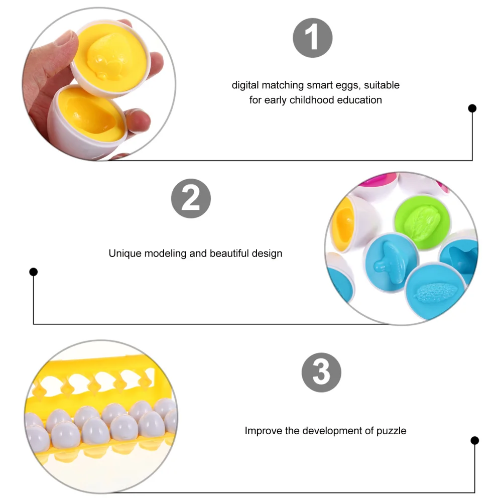 

1 Set Teaching Egg Educational Plaything Toddler Kids Matching