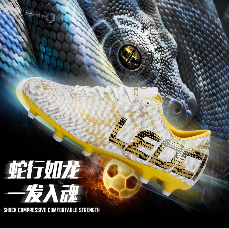 R.xjian новинка для мальчиков и детей змеиная кожа закрытая футбольная обувь