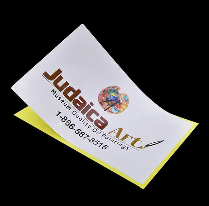 

100pcs Custom Rectangular Logo Black and Transparent Background Wrapping Gift Waterproof White Paper