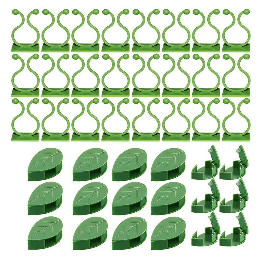 

130 Pcs Plant Climbing Wall Fixture Clips Invisible Wall Vines Fixing Clips Plant Fixer Green Leaf For Garden Wall Clip