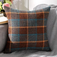 linen pillowcase sofa cushions plain plaid solid color car office lumbar support covers