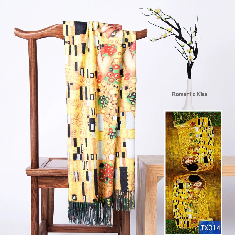

Designer Oil Painting Scarf Van Gogh Women Artist Pashmina Scarves Fashion Yellow Print Scarf Shawl Wraps for Women