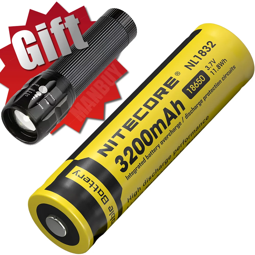 100% оригинал NITECORE NL1823/NL1826/NL1832/NL1834/NL1835 3 7 В литий ионная Защитная батарея Кнопка Топ