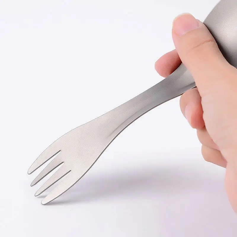 Чистый титан Открытый Кемпинг Пикник Туризм рюкзак для посуды Spork Ложка Вилка