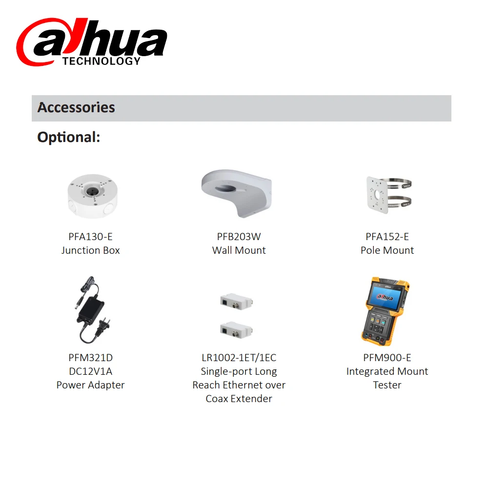 IP-камера Dahua 8 Мп ИК с фиксированным фокусным расстоянием сетевая POE со встроенным