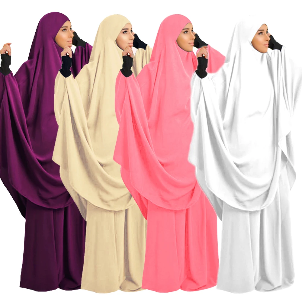 2 шт., мусульманский женский молитвенный комплект, платье с капюшоном
