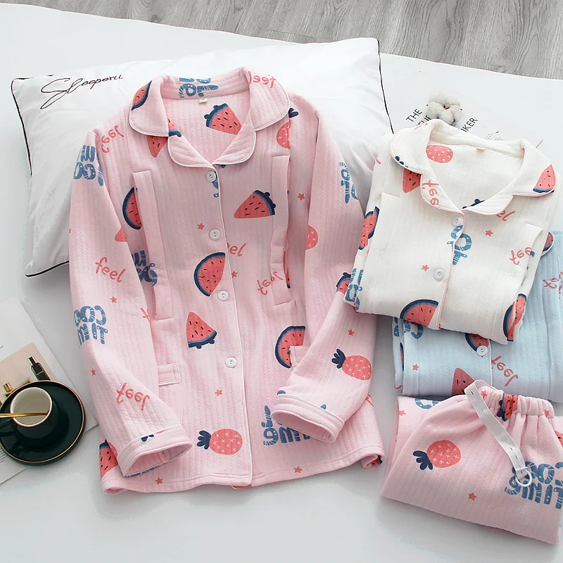 Fdfklak костюм для грудного Вскармливания Пижамы кормящих женщин Coton Осень Зима