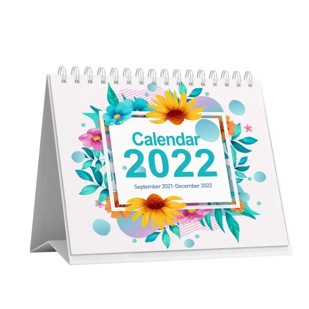 

1pcs Desk Calendar 2021 Sep-2022 Dec Stand Up Flip Tabletop Calendar Table Daily Monthly Schedule Planner