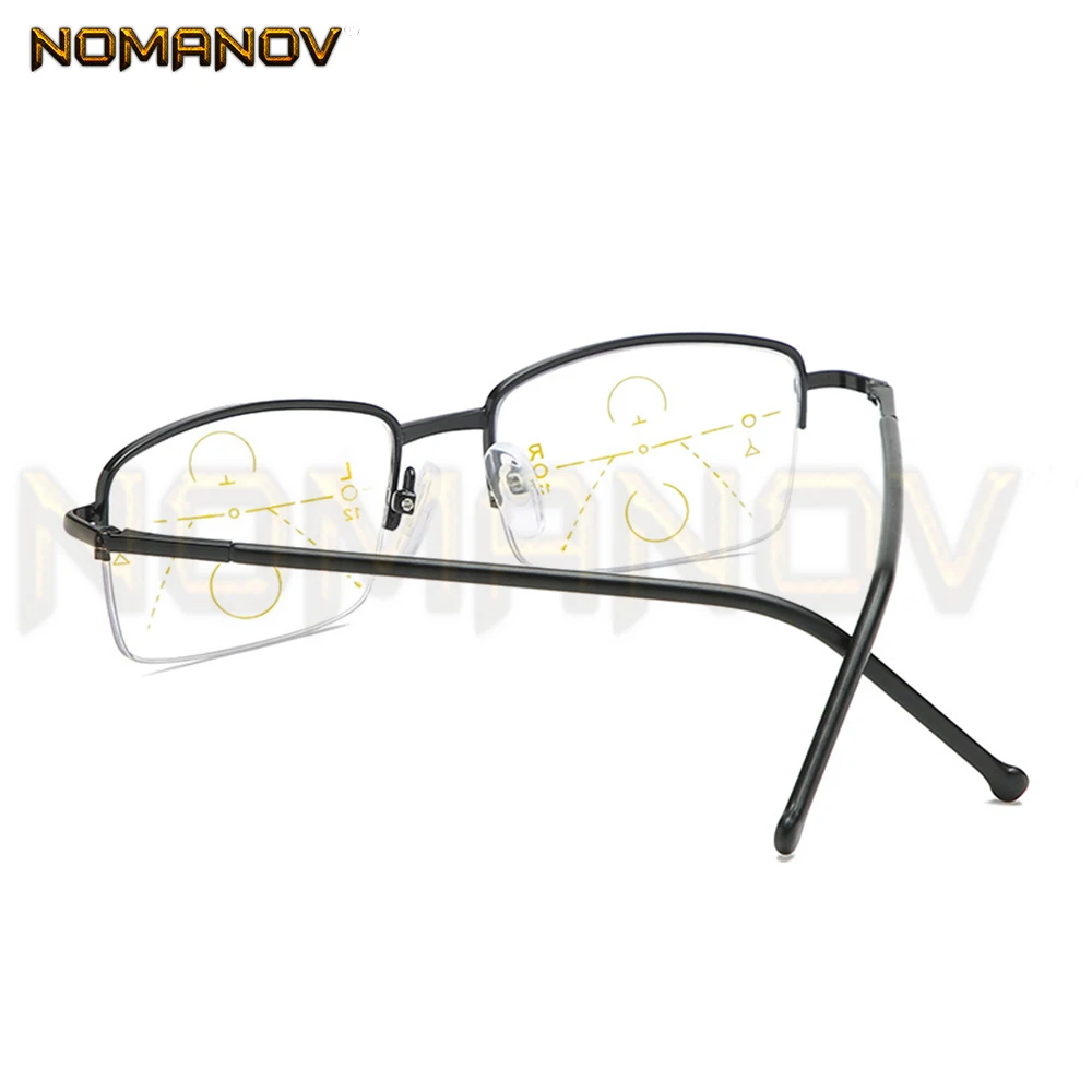 Очки для чтения с ульсветильник полуободковой черной оправой мужчин и женщин