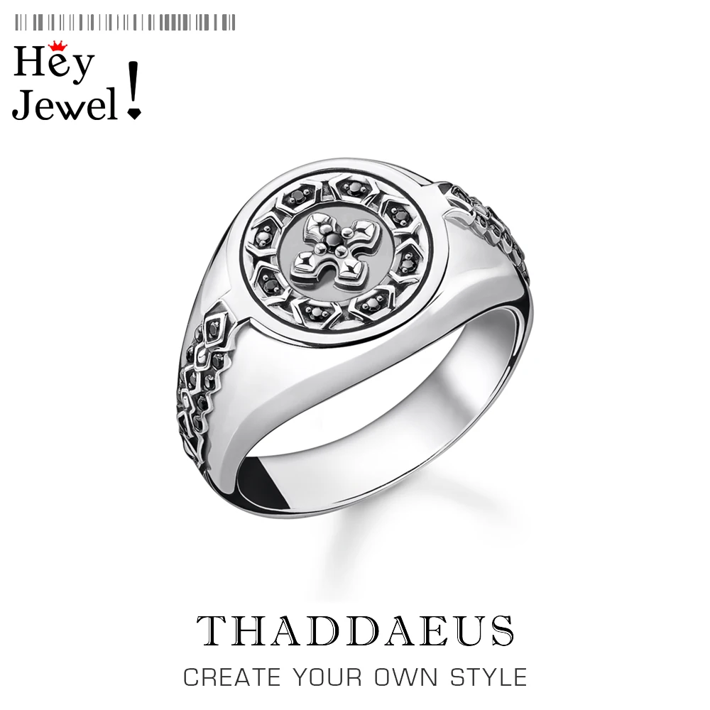 

Black Cross Ring,Europe Fine Jewerly For Women Men,2021 Summer Brand New Vintage Gift In 925 Sterling Silver