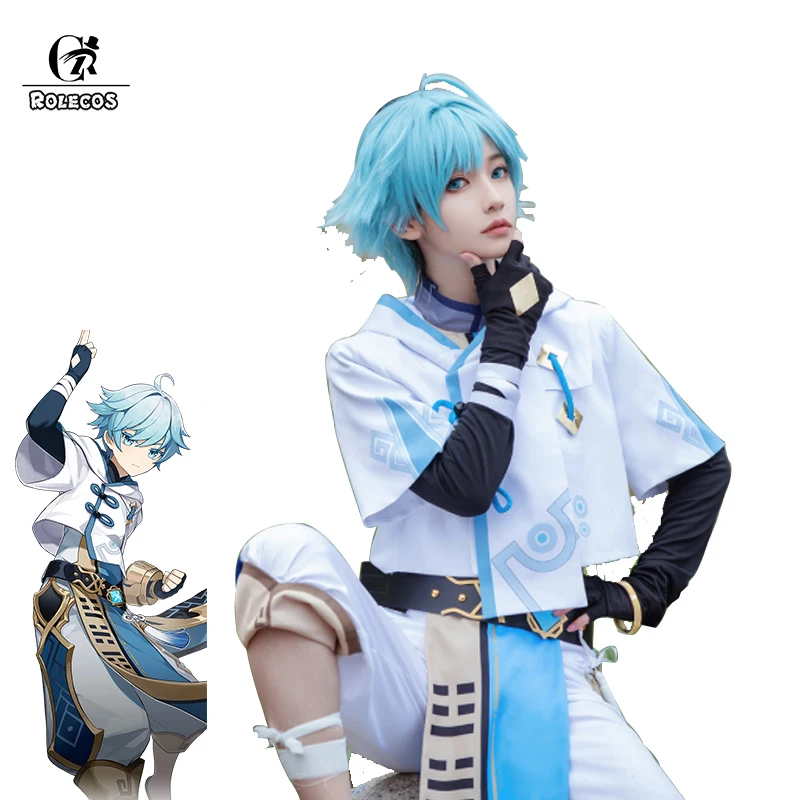 

ROLECOS Game Genshin Impact Chongyun Cosplay Costumes Coat Inner Pant Cosplay Halloween Cosplay Costumes Uniform Full Set
