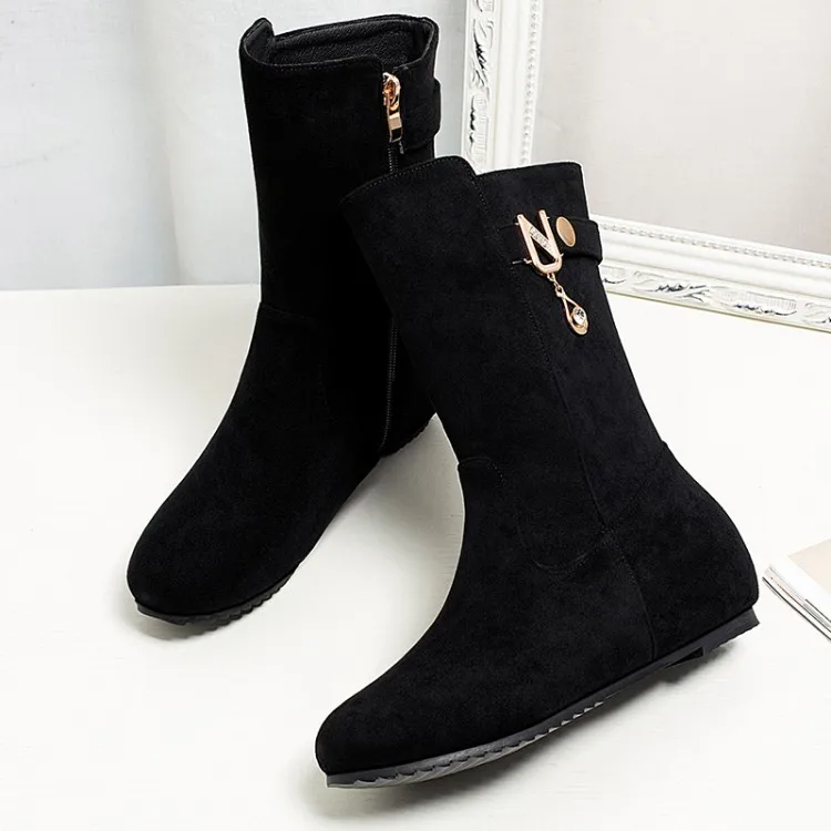 Женские ботильоны с круглым носком на молнии сбоку|Женские полусапожки| |