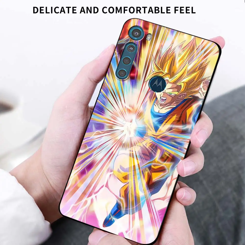 

Son Goku Anime Case For Motorola G9 Play G8 Power G30 E6s Edge One Fusion Plus Luxury Black Silicone Cubre Tampa
