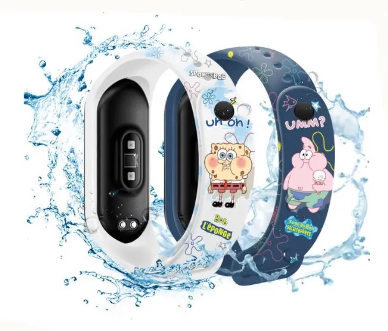

Bob esponja Патрик Стар замена Браслет Для Xiaomi Band 3 4 силиконовый браслет на запястье для Mi 5 6