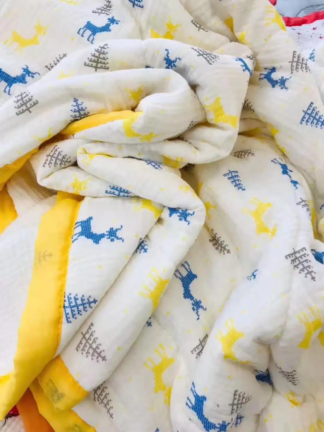 Детское стеганое одеяло 120*140 см детское из чистого хлопка спальное супер мягкое