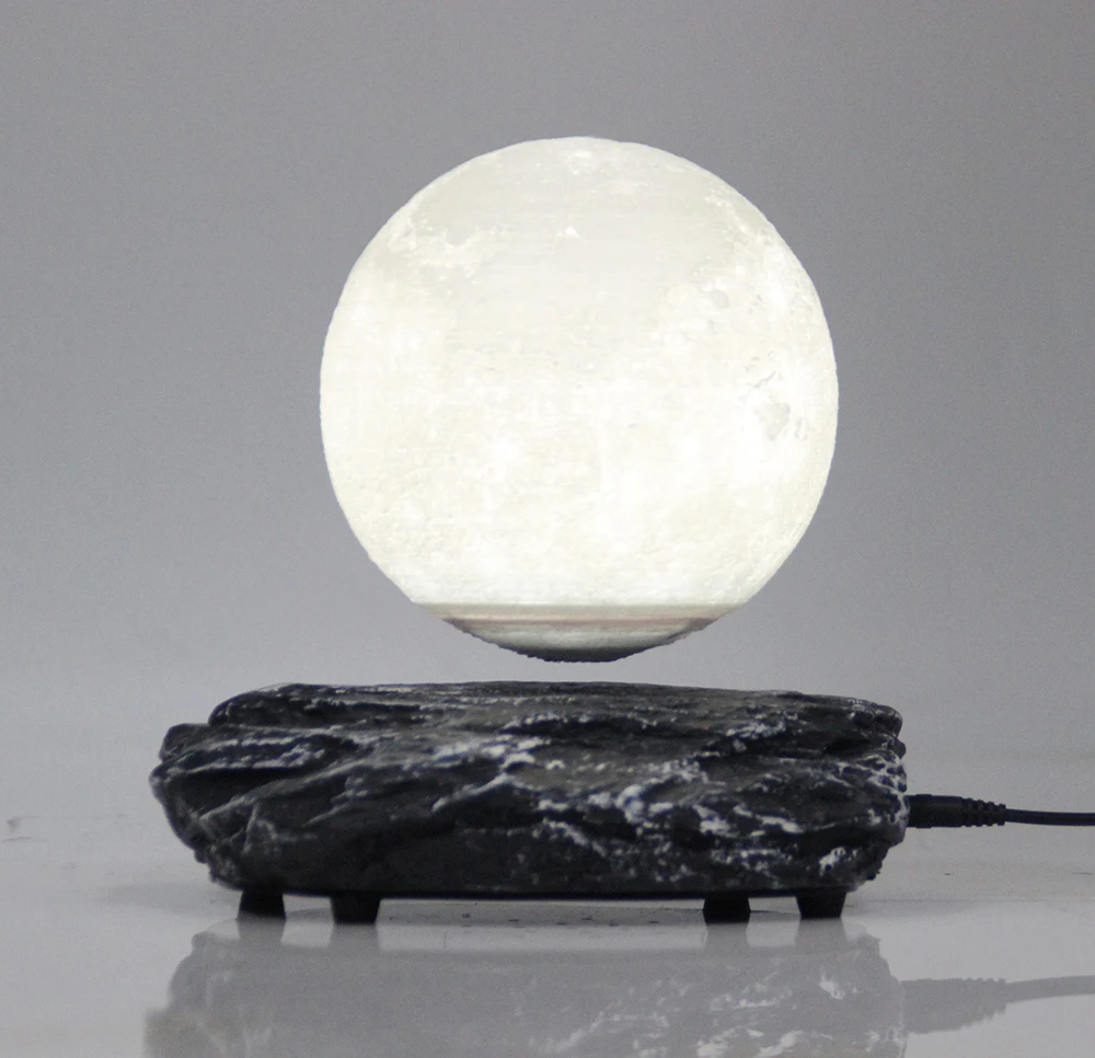 New strange gift study room bedroom Magnetic Levitation 6 inch moon Globe Stone imitation base Floating Night Light | Дом и сад