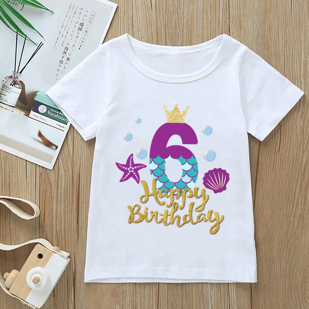 Милая футболка с графическим принтом русалки женская принцессы на день рождения