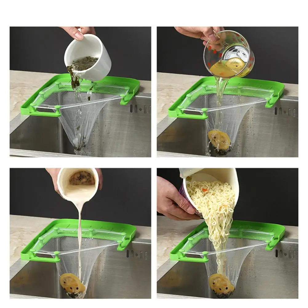 

Tri-Holder Filter Kitchen Sink Strainer With 100pcs Anti-Blocking Dish Sink Strainer Bag Garbage Vegetable Fruit Drainer