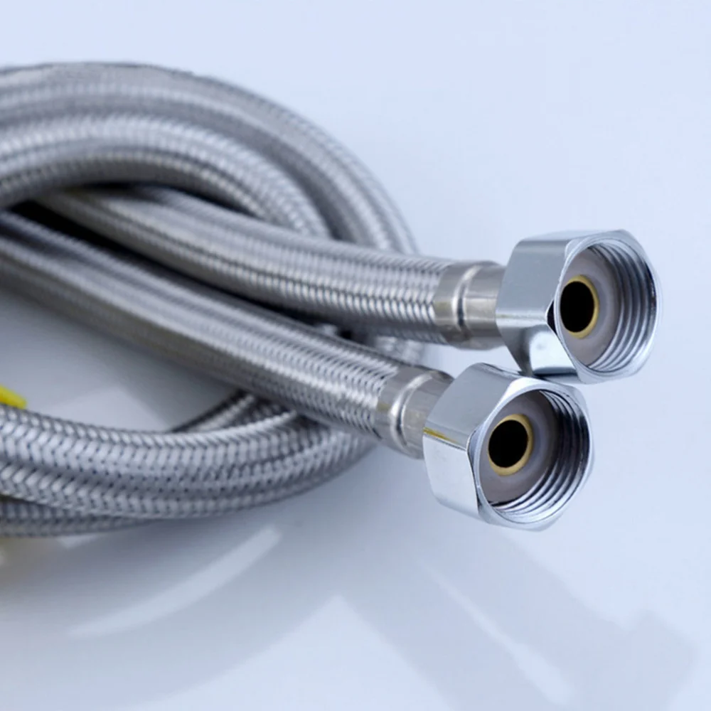 

2 Pcs 60cm Water Heater Hose Connector Flexible Braided Aluminum Alloy Durable Pipe Replacement Water Heater Kit