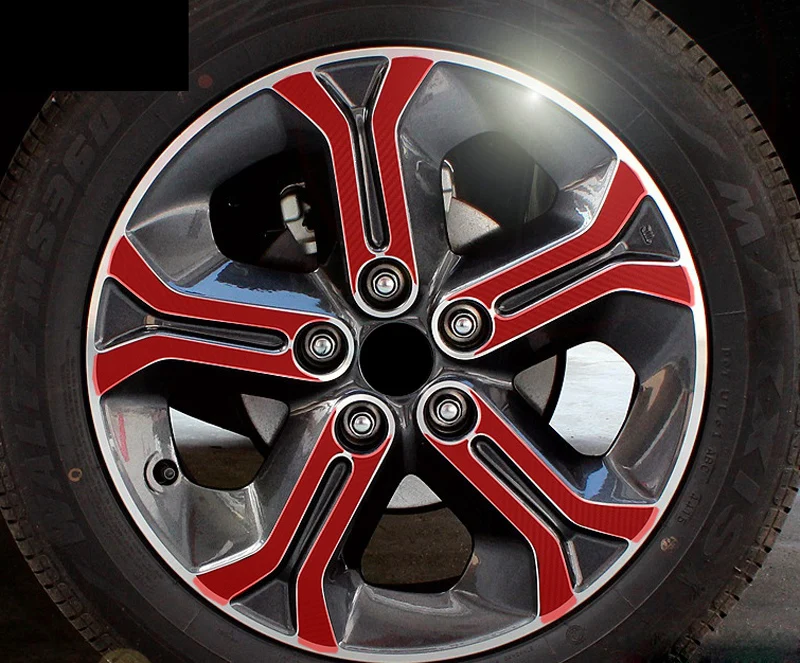 17 дюймов 40 шт. виниловые наклейки на колеса из углеродного волокна наклейка обод