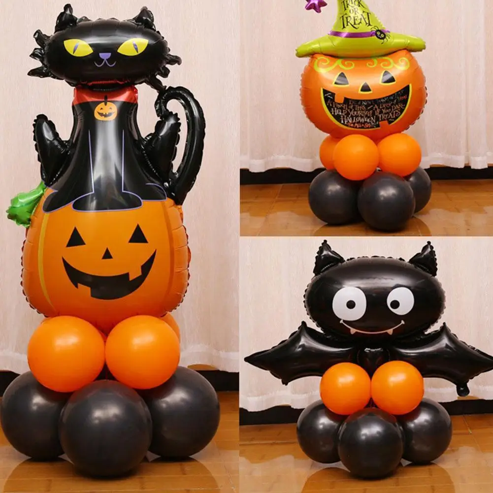 

10 шт./компл. набор фольгированных шаров в виде тыквы, призрака, ведьмы, летучей мыши для Хэллоуина, украшения для вечерние НКИ на Хэллоуин, то...