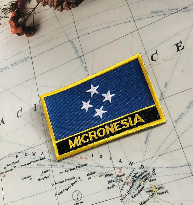 Значки с национальным флагом Микронезии повязка на руку нашивки вышивкой и