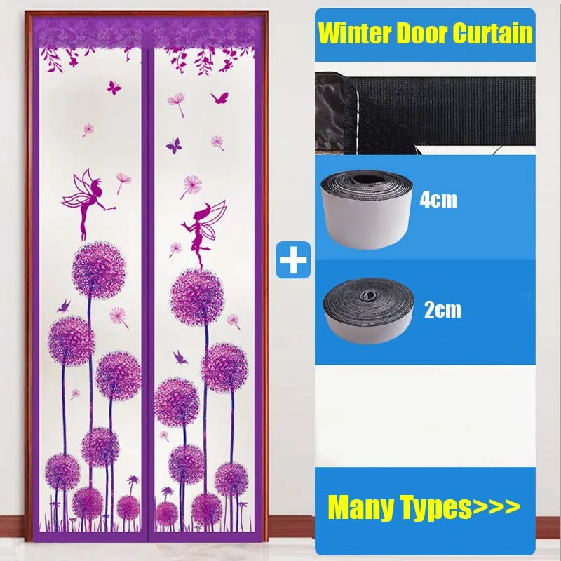 Утепленная зимняя дверная занавеска в клетку изоляция для дома и спальни без
