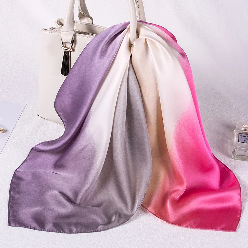 

Women Head Scarf for Hair Silk Neck Scarfs 70cm*70cm Square Satin Bandanas Scarves for Ladies Handkerchief Bag Neck Kerchief