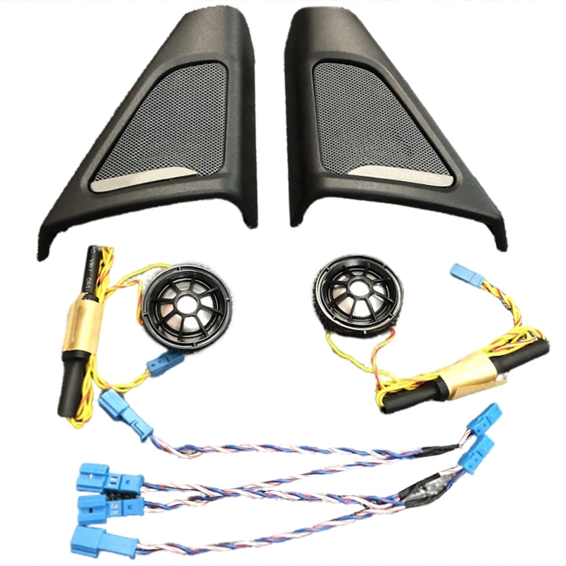 

o Trumpet Tweeter Cover Head Treble Horn Frame Decoration Trim For-BMW F10 F11 Car Front Door Speaker