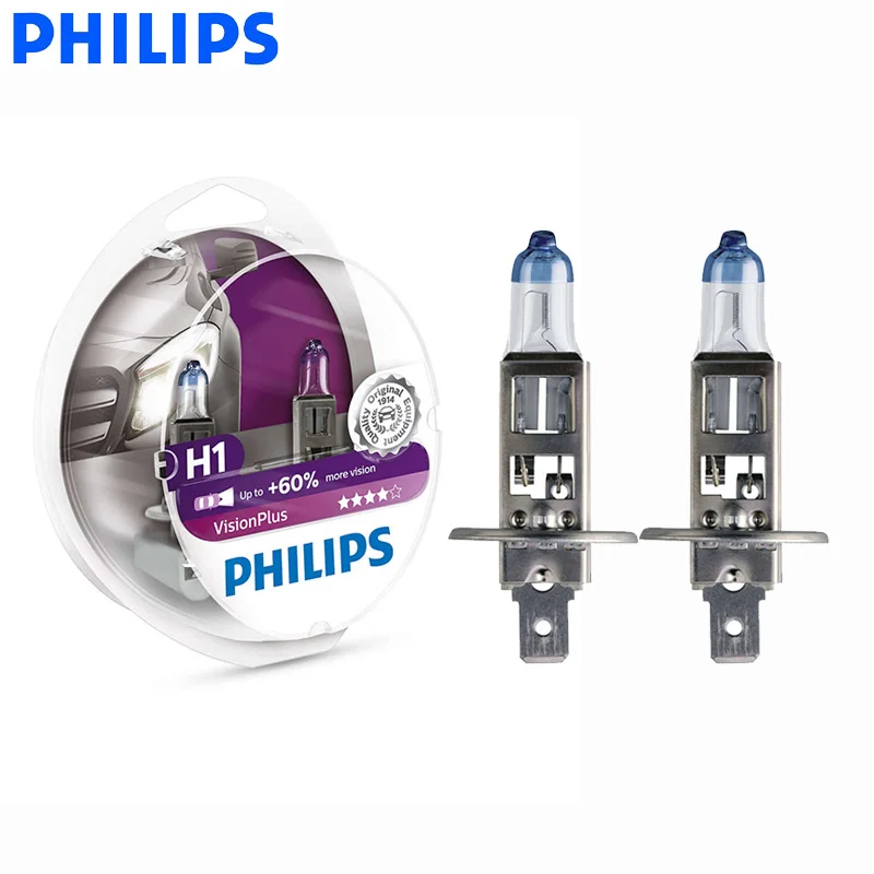 Philips H1 12V 55W Vision Plus Автомобильные фары галогенные лампы автомобильные