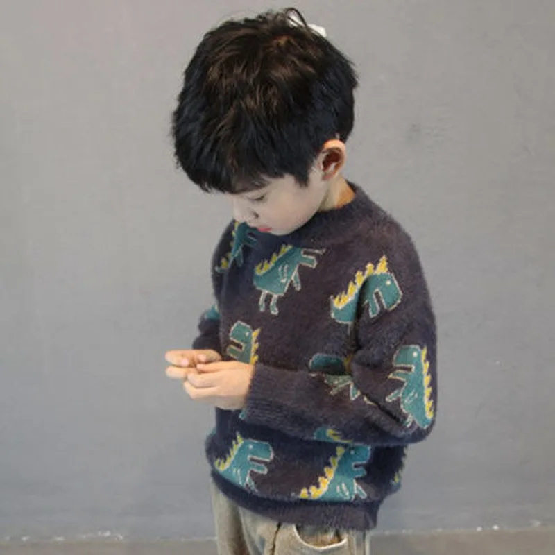 2020 winter boy girl kid thick Knitted bottoming turtleneck shirts solid high collar pullover sweater fall | Детская одежда и