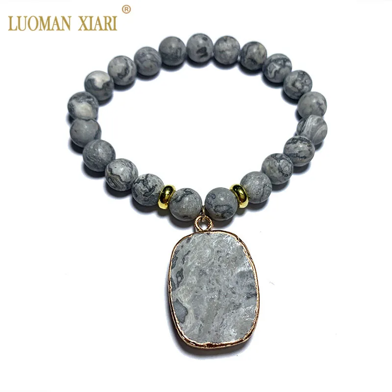 Оригинальный DIY браслет с подвеской из 100% натурального камня Хрустальный