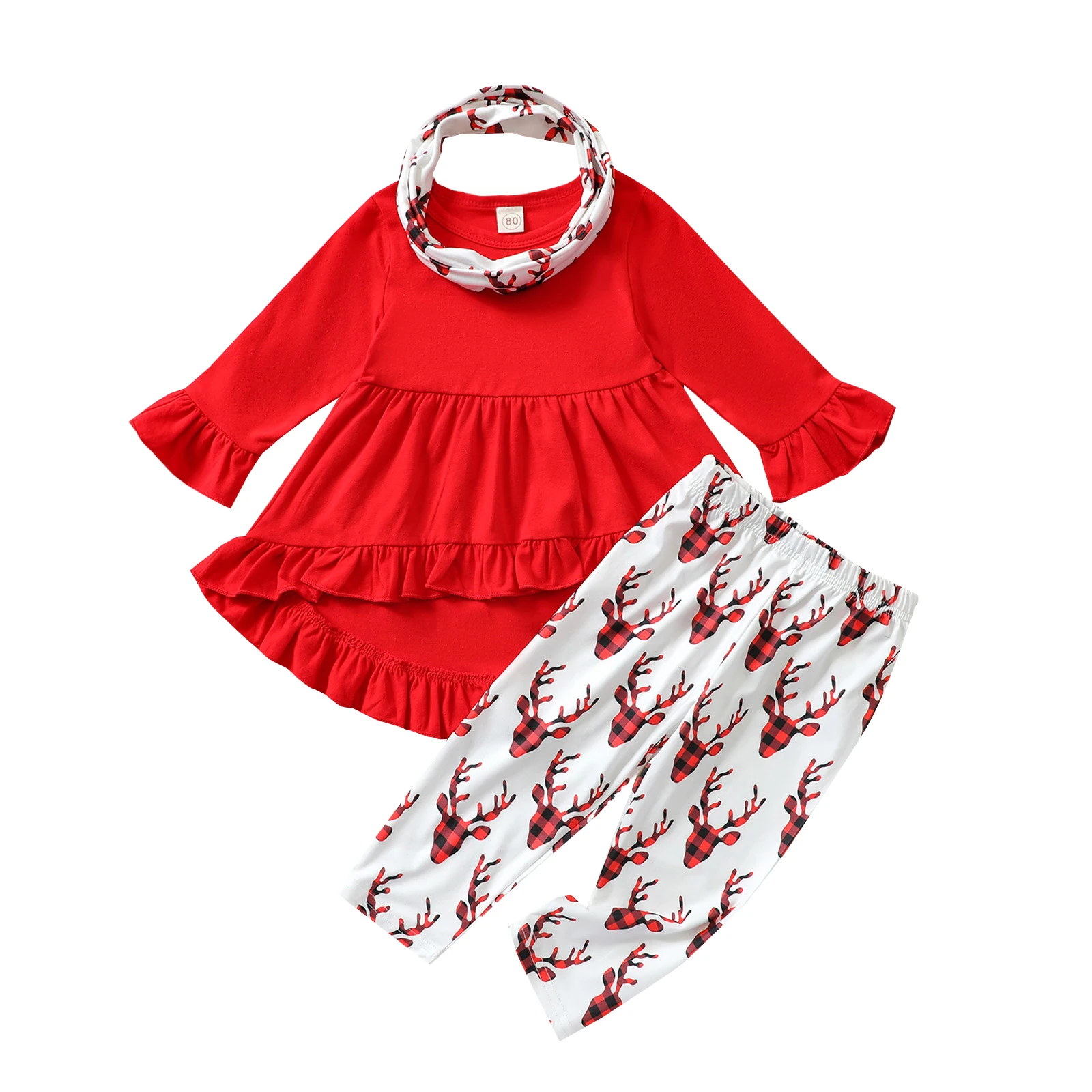 

3 шт., детский пуловер с длинным рукавом и круглым вырезом