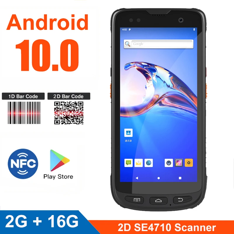 

5,5 дюймов мобильный телефон Android 10,0 дешевые IP65 Прочный портативный КПК терминал 2D сканер штрих-кода NFC читатель логистической можно крепить ...