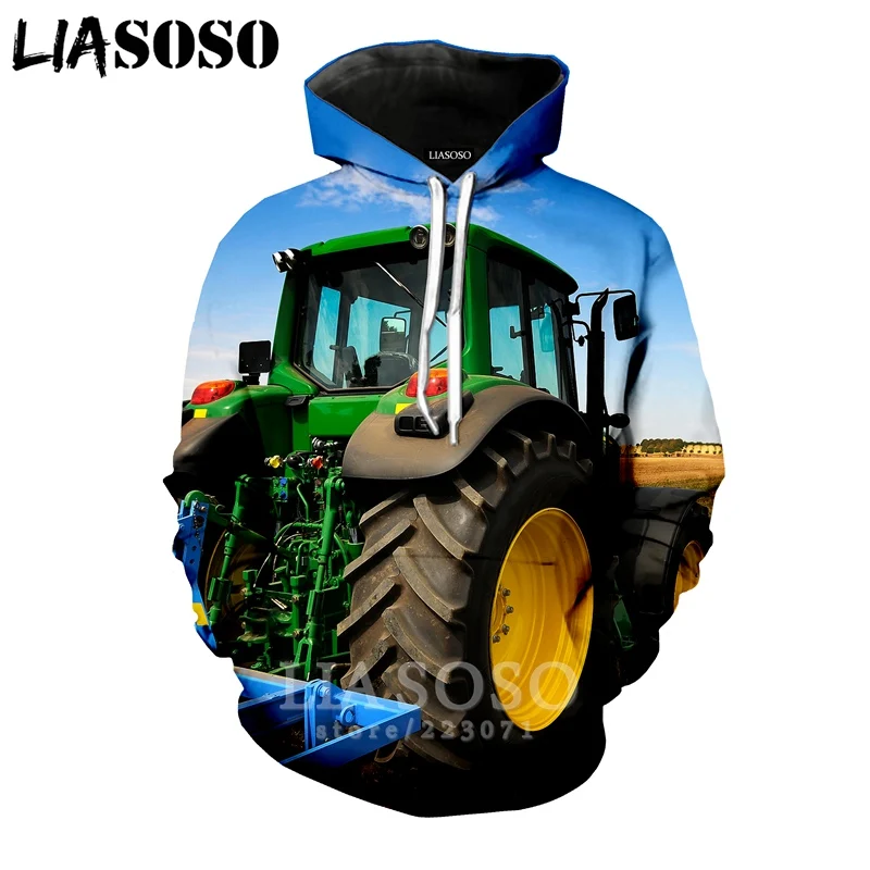 

2020 New Car Tractor LIASOSO Spring New Clothes Men Women Fashion Sweatshirt 3D Print Hoodie Long Sleeve Harajuku Pullover